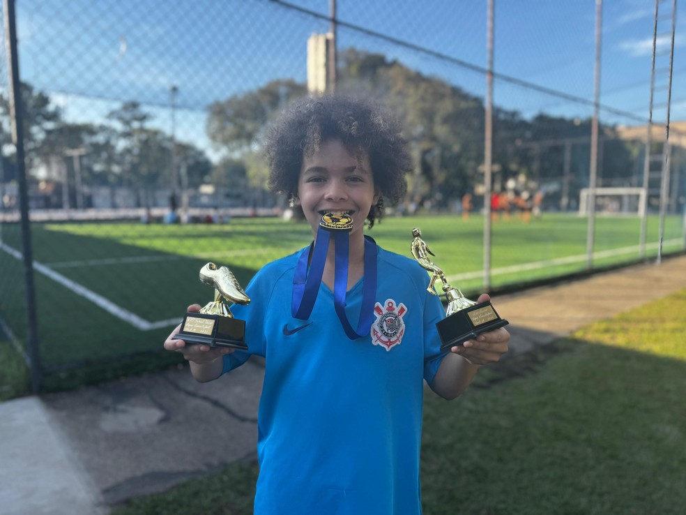 Flora se destacou em torneio nesta semana pelo sub-11 do Corinthians — Foto: Reprodução