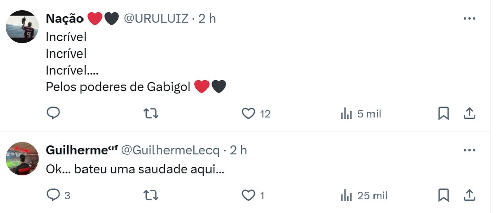 Torcedores do Flamengo reagem a postagem de Gabigol — Foto: Redes sociais