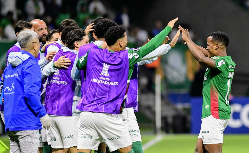 Arias comemora gol em Palmeiras x Junior Barranquilla � Foto: Marcos Ribolli