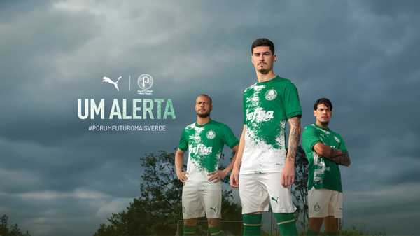 Palmeiras lança camisas com referência ao desmatamento em ação ambiental.