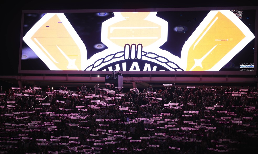 Torcida do Corinthians na Neo Química Arena — Foto: Ettore Chiereguini/AGIF