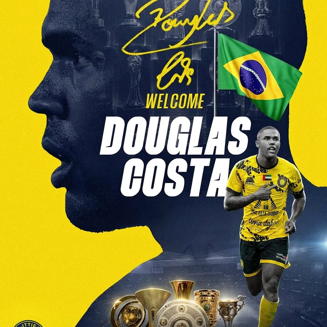 Al-Ittifaq, da Segunda Divisão dos Emirados Arábes, anuncia Douglas Costa, ex-Grêmio