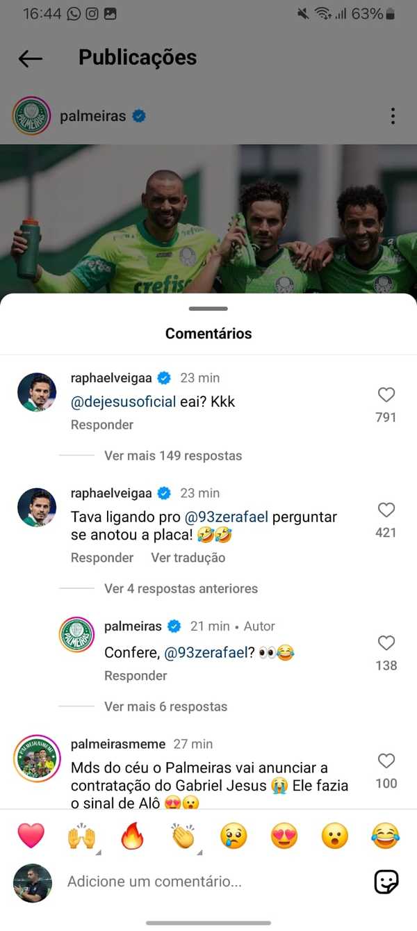 RETORNO DE G.JESUS! Veiga faz comemoração de Gabriel Jesus e manda mensagem de retorno ao atacante 