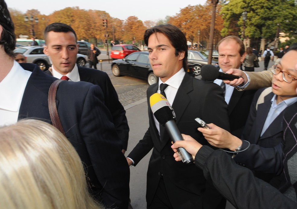 Nelsinho Piquet no julgamento do Singapuragate na FIA, em 2009 — Foto: Pascal Le Segretain/Getty Images
