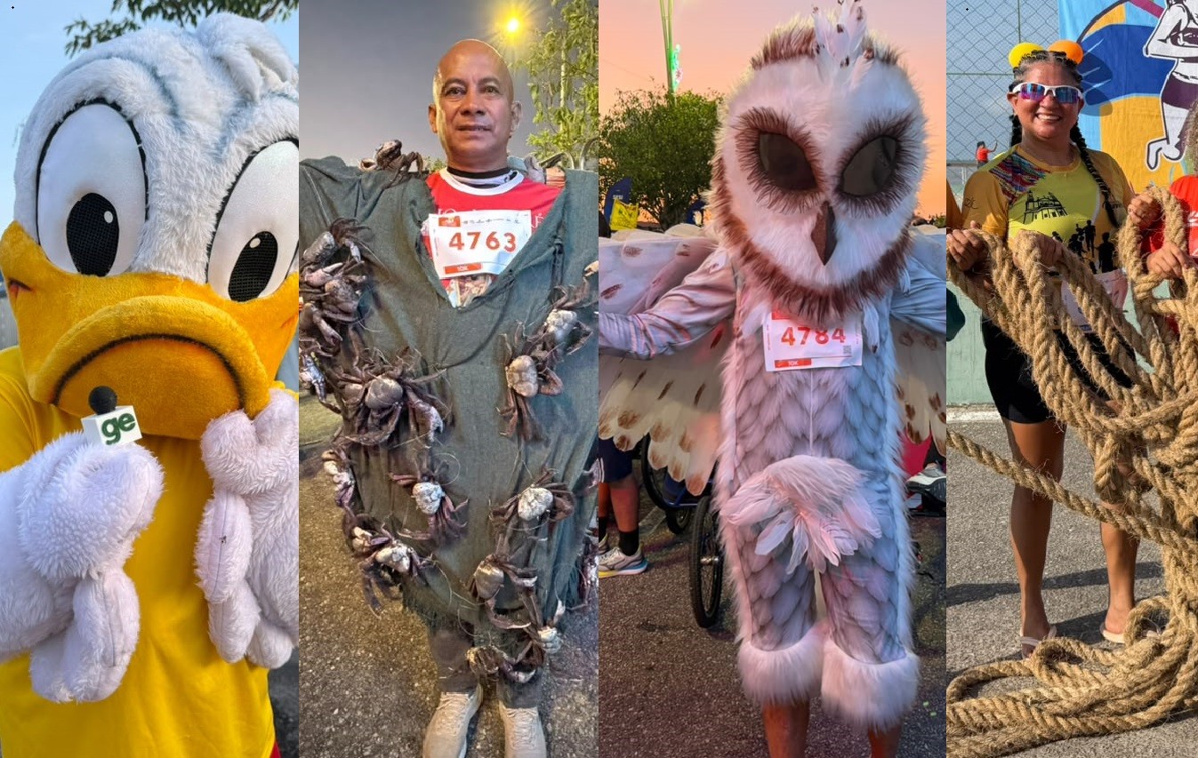 Corrida do Círio 2026 reúne atletas, corda e fantasias com caranguejo e coruja em Belém; FOTOS