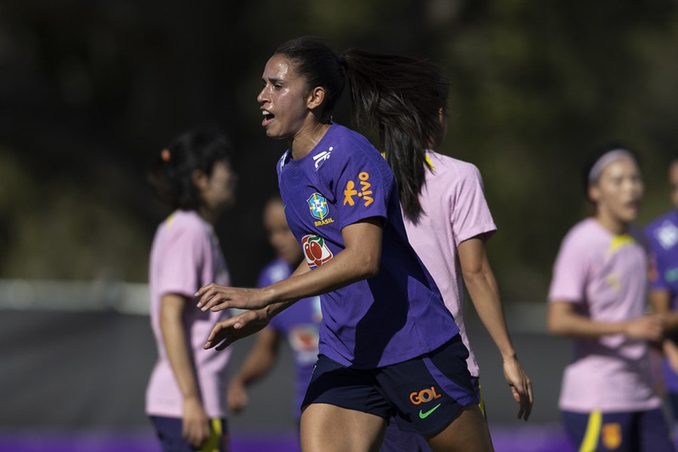 Rafaelle comemora gol marcado diante da China — Foto: Thais Magalhães