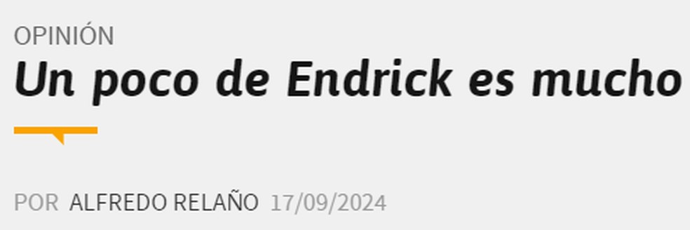 Texto opinativo no jornal As: "Um pouco de Endrick é muito" — Foto: Reprodução