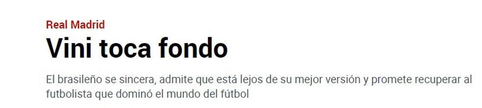 "Fundo do poço": Marca questiona momento de Vini Jr. — Foto: Reprodução/Marca