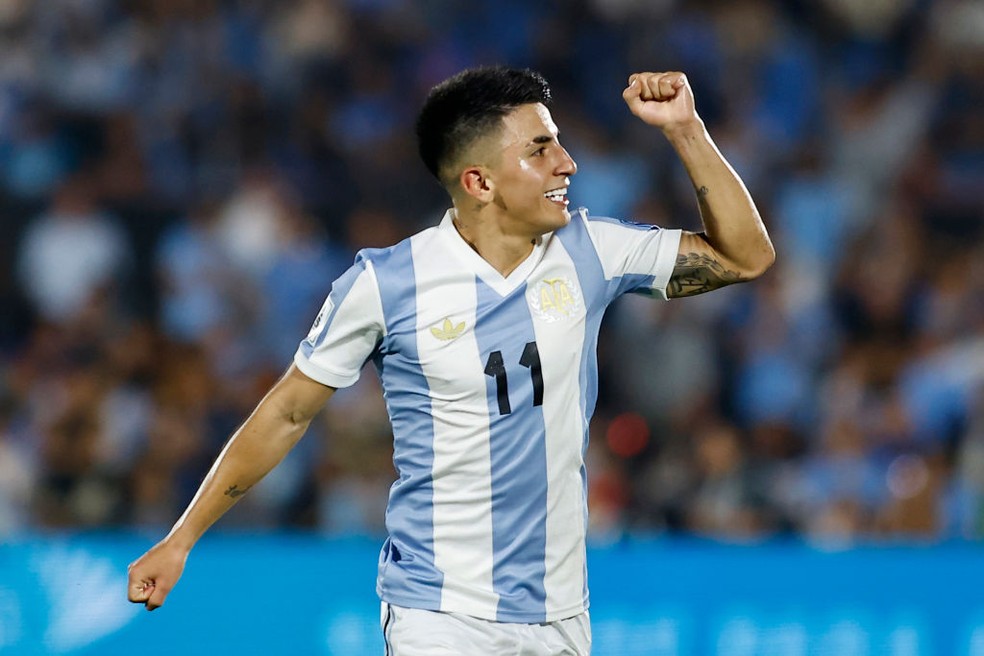 Thiago Almada - Uruguai x Argentina — Foto: Ernesto Ryan/Getty Images