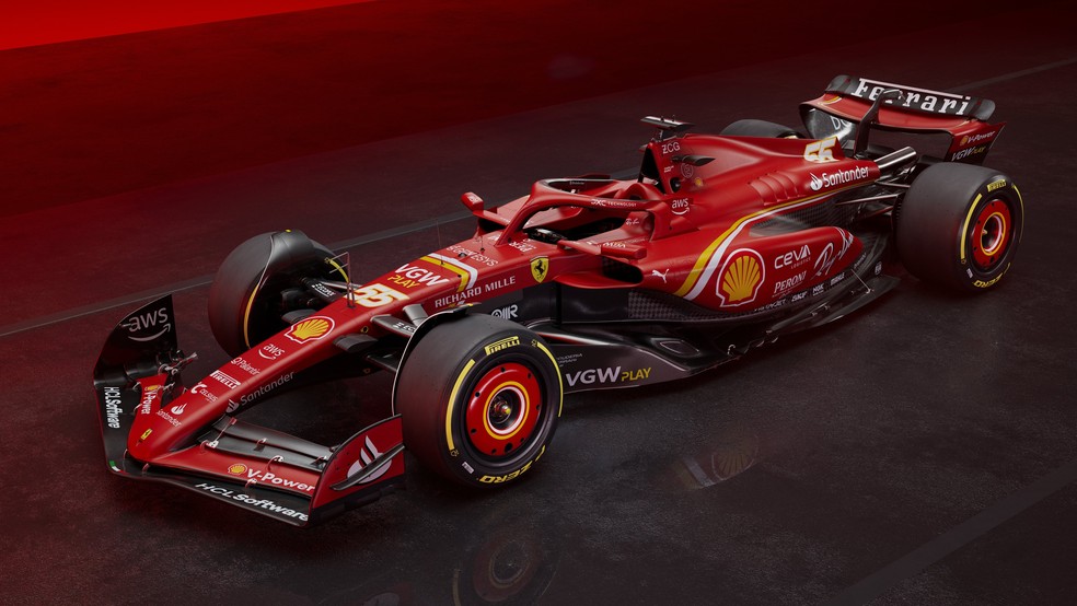 Carro SF-24 da Ferrari para a temporada 2024 da Fórmula 1 — Foto: Ferrari