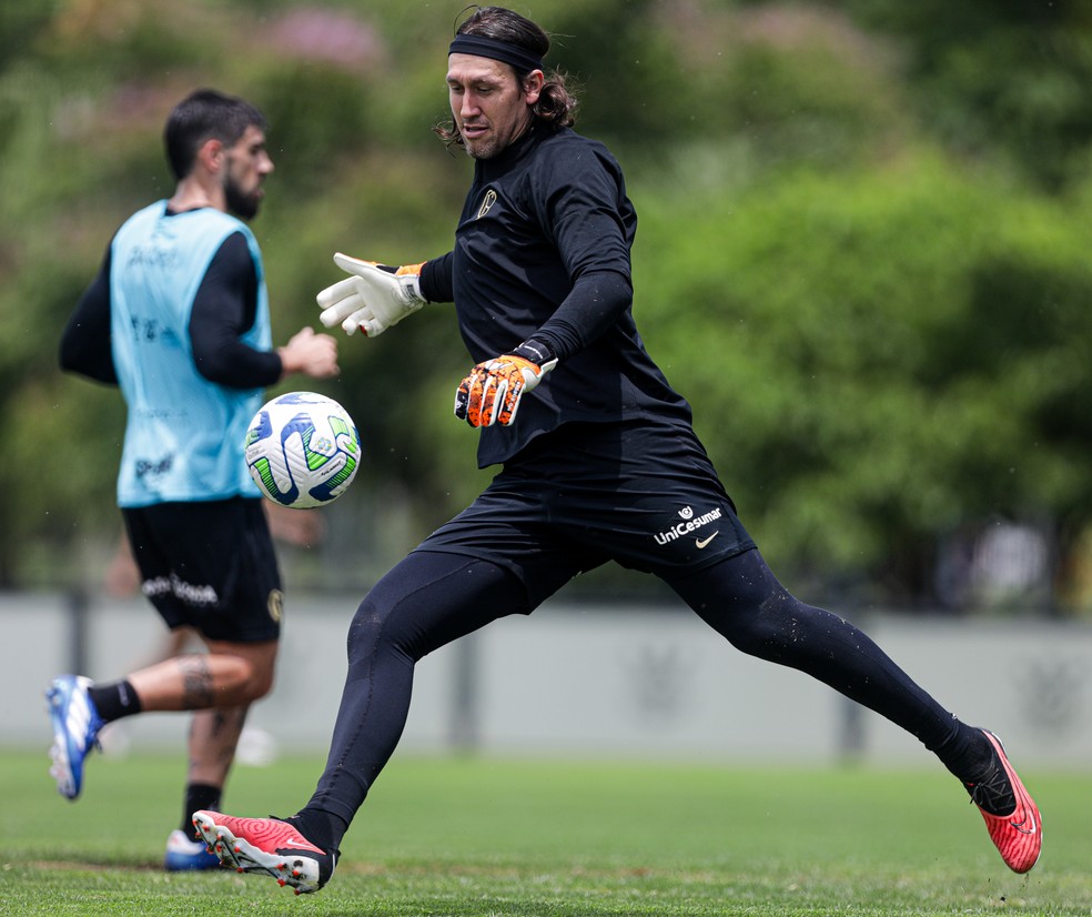 Cássio em treino do Corinthians — Foto: Rodrigo Coca/Ag. Corinthians