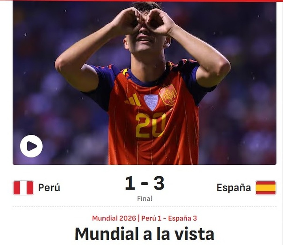 Site do AS elogia atuação da Espanha — Espanha na Copa