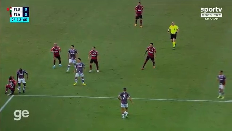 Simula&ccedil;&atilde;o de Gabigol, Fluminense x Flamengo, Copa do Brasil &mdash; Foto: reprodu&ccedil;&atilde;o/v&iacute;deo