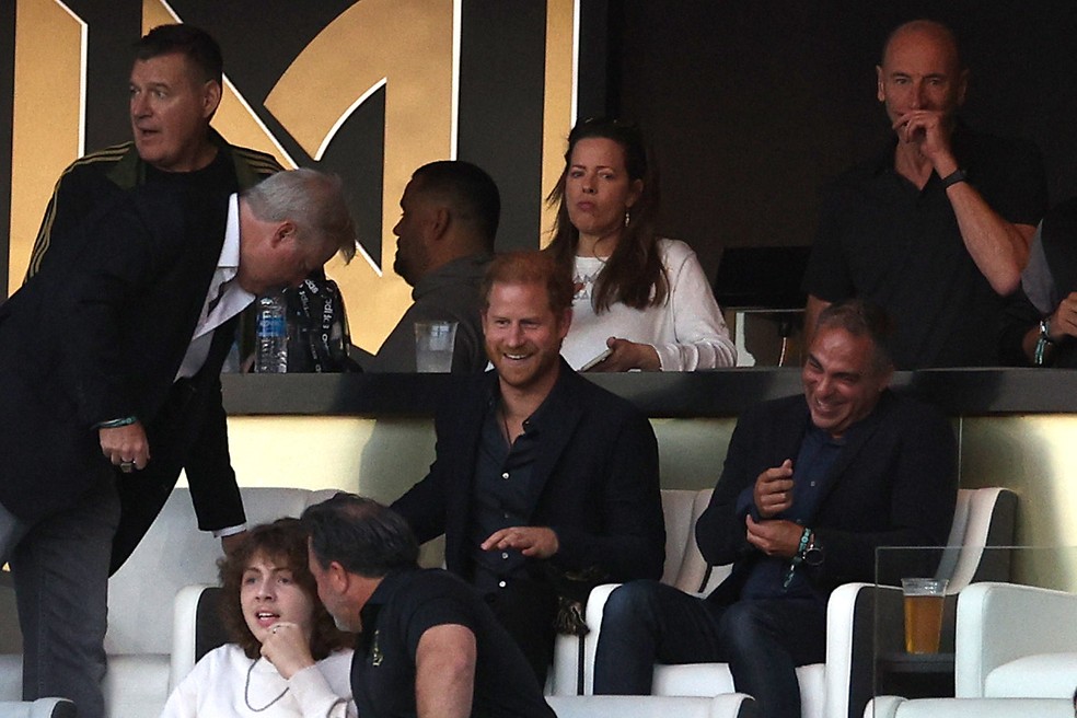 Príncipe Harry durante o jogo entre Los Angeles FC e Inter Miami — Foto: Getty Images