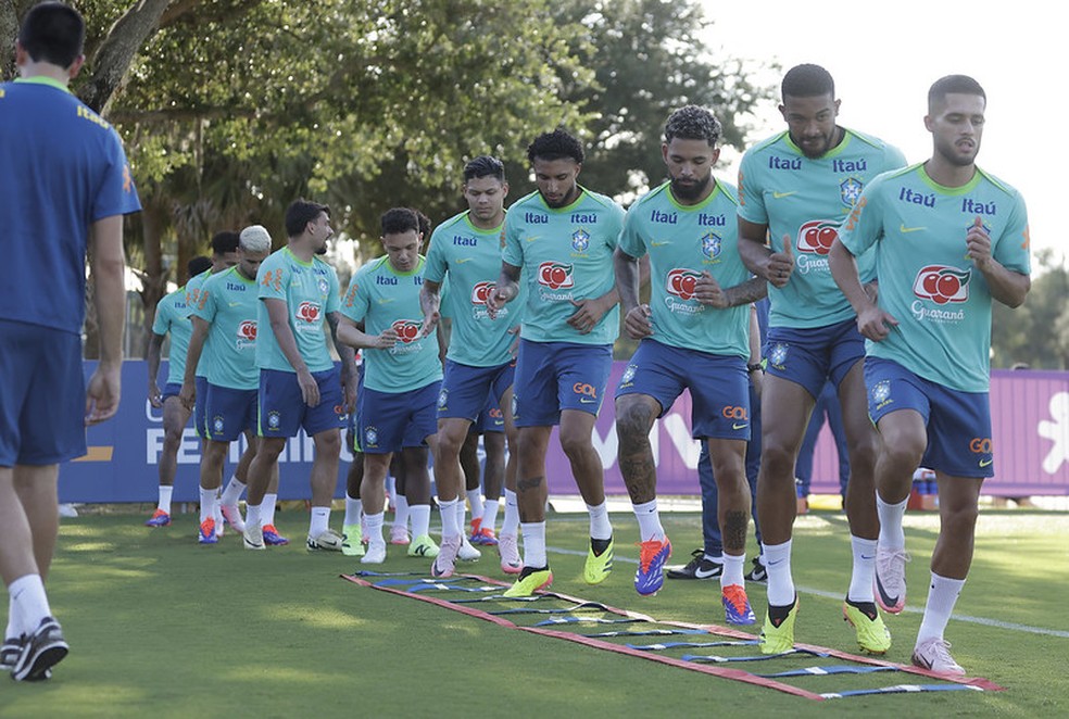 Jogadores da seleo brasileira em treino para a Copa Amrica  Foto: Rafael Ribeiro / CBF