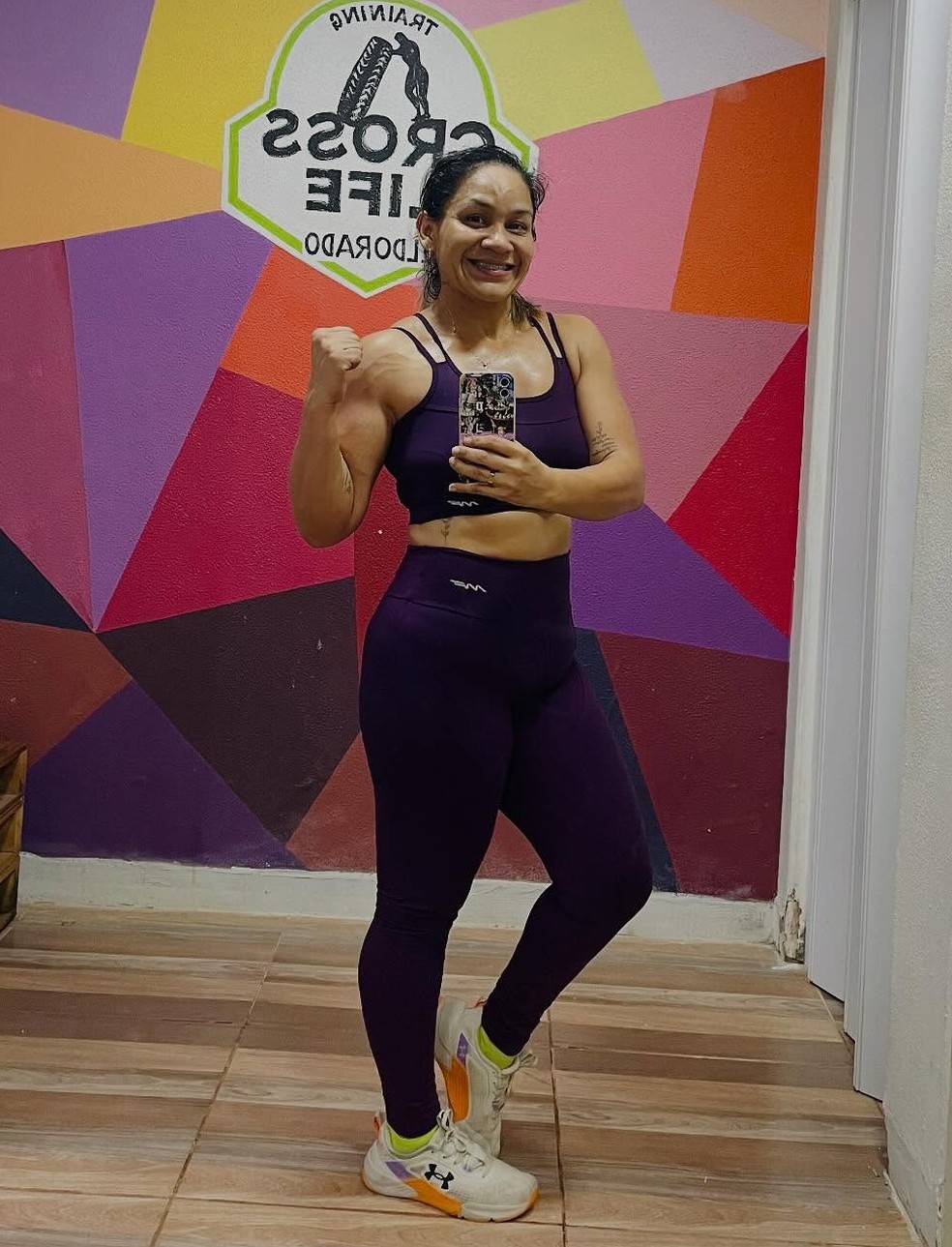 Priscila Prestes, da Águias Run, em atividade física — Foto: Divulgação/priscilapresteslima