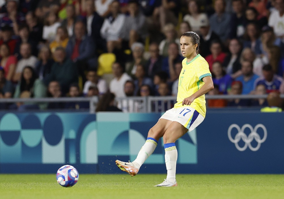 Ana Vitória durante a disputa dos Jogos Olímpicos de Paris — Foto: Rafael Ribeiro/CBF