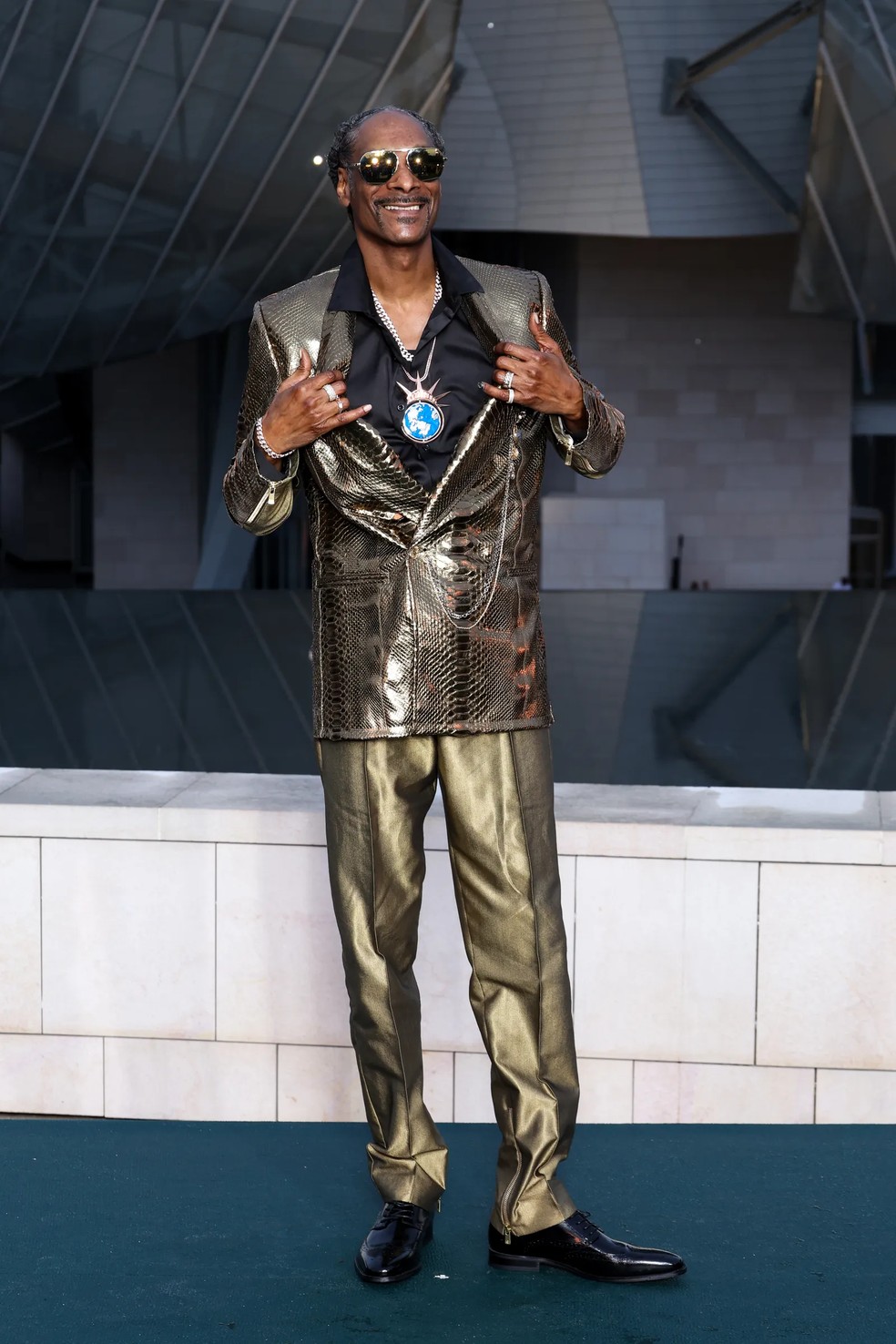 Snoop Dogg no Prel&uacute;dio dos Jogos Ol&iacute;mpicos de Paris 2024 &mdash; Foto: Pascal Le Segretain/Getty Images