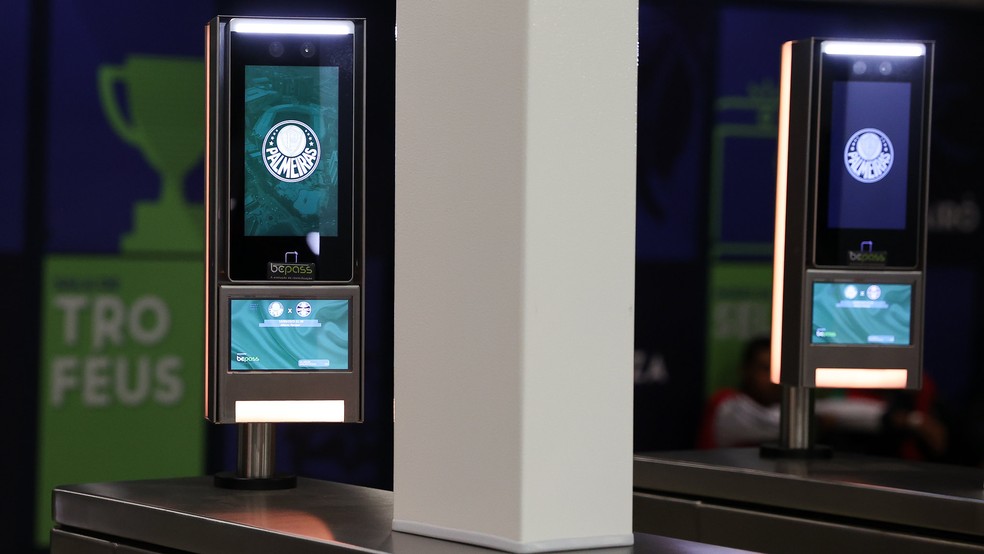 Sistema de reconhecimento facial do Allianz Parque, estádio do Palmeiras — Foto: Fabio Menotti/Palmeiras