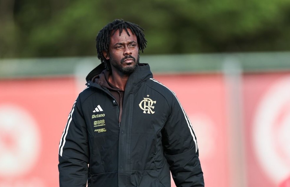 Laniyan Neves em treino do Flamengo — Foto: Gilvan de Souza/Flamengo