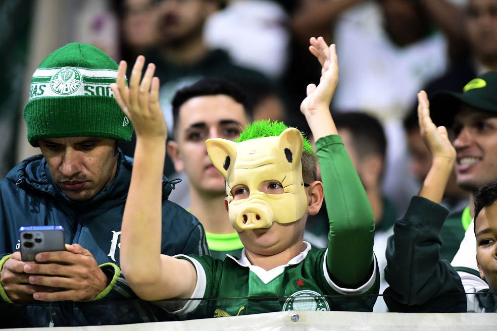 Torcida do Palmeiras na vit&oacute;ria sobre o Independiente del Valle pela Libertadores &mdash; Foto: Marcos Ribolli