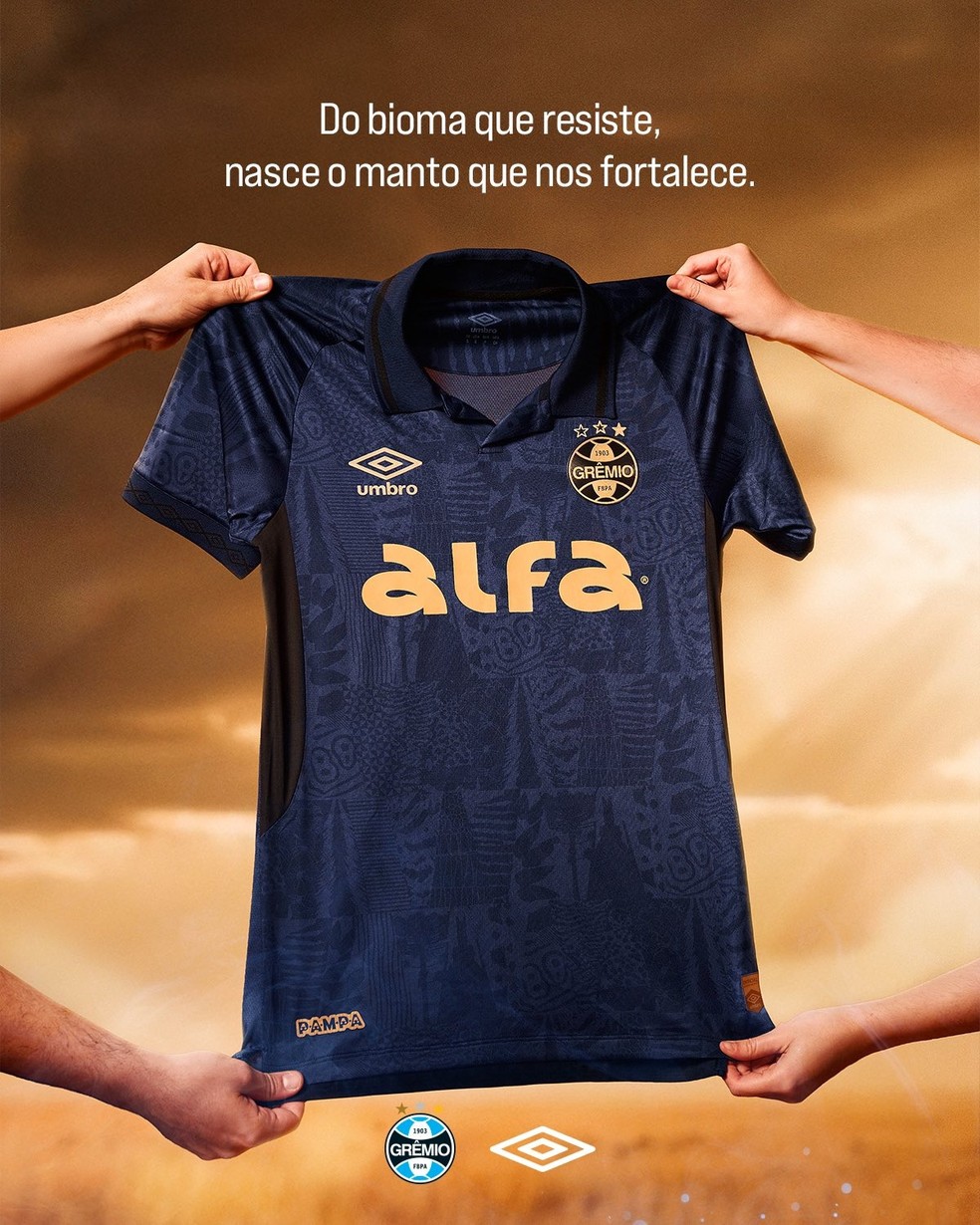 Novo uniforme do Grêmio — Foto: Reprodução/Umbro