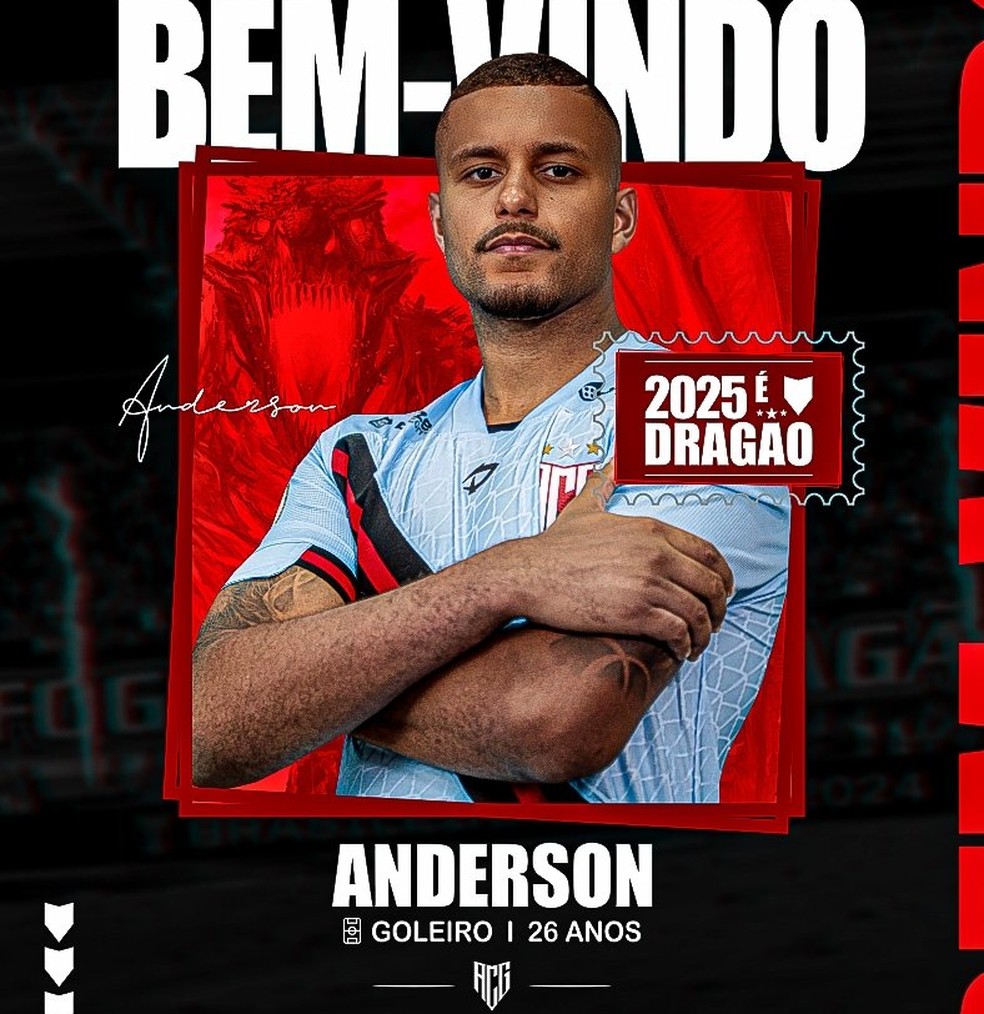 Atlético-GO oficializa contratação do goleiro Anderson — Foto: Comunicação / Atlético-GO