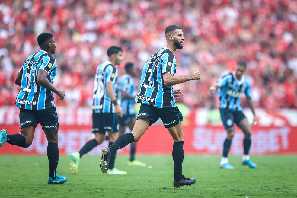 Wagner Leonardo marcou gol de empate no Gre-Nal do Beira-Rio pelo Gauchão — Foto: Lucas Uebel / Grêmio FBPA