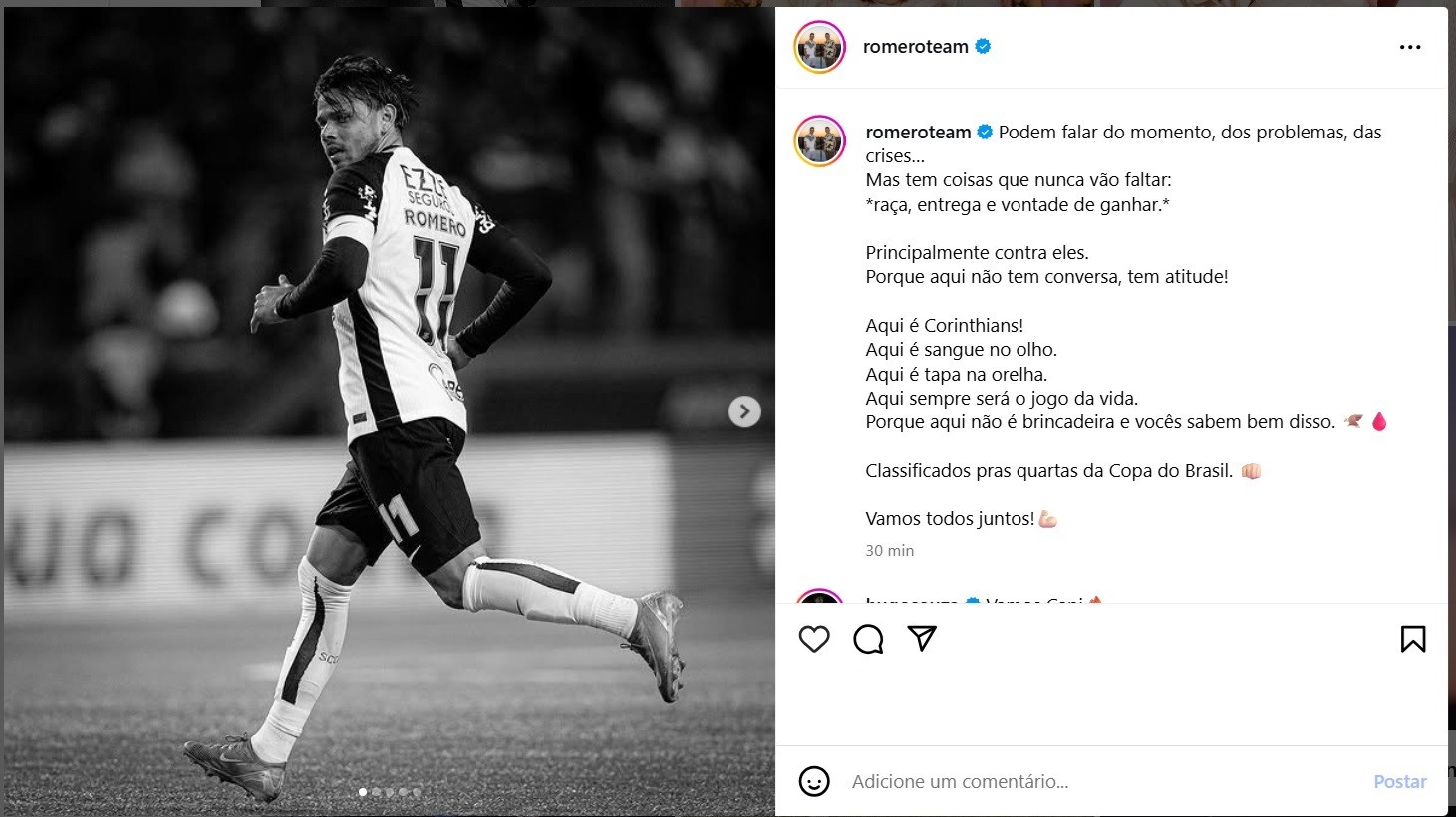 Corinthians Prioriza Atitude em Dérbi Diante do Palmeiras, Afirma Romero.