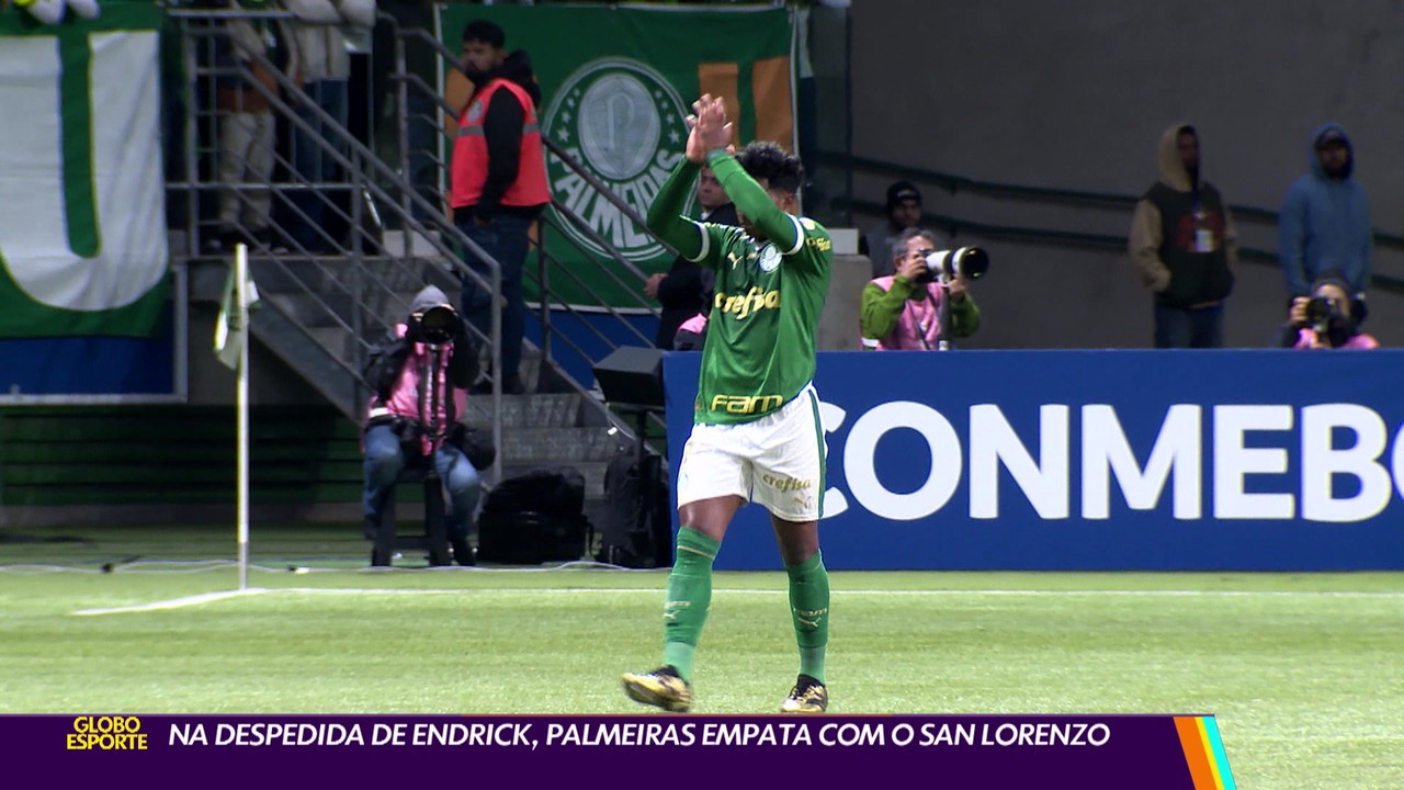 Na despedida de Endrick, Palmeiras empate com o San Lorenzo
