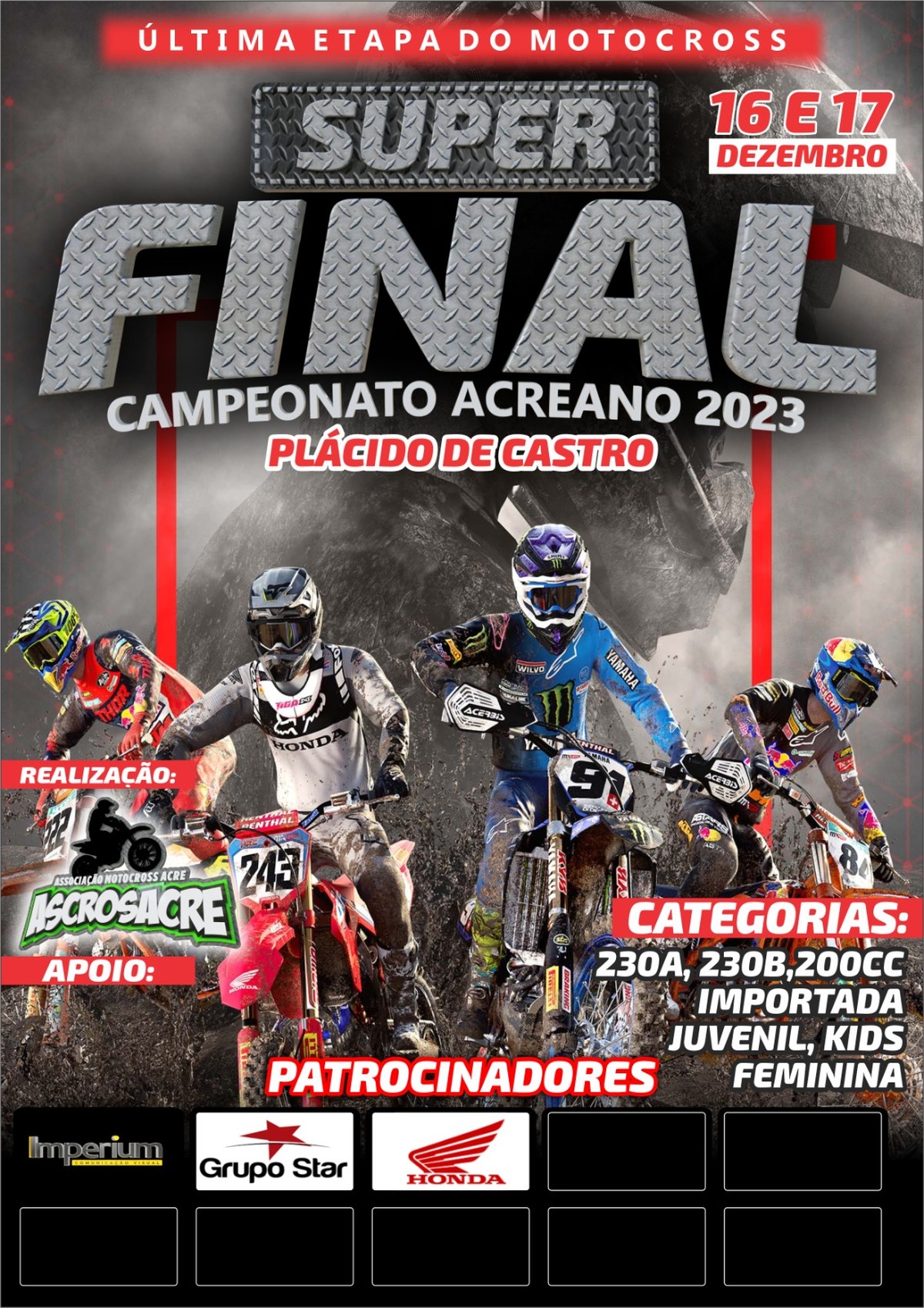1ª Premiação: Campeonato Paulista de Motocross 2023: Itapetininga-SP 
