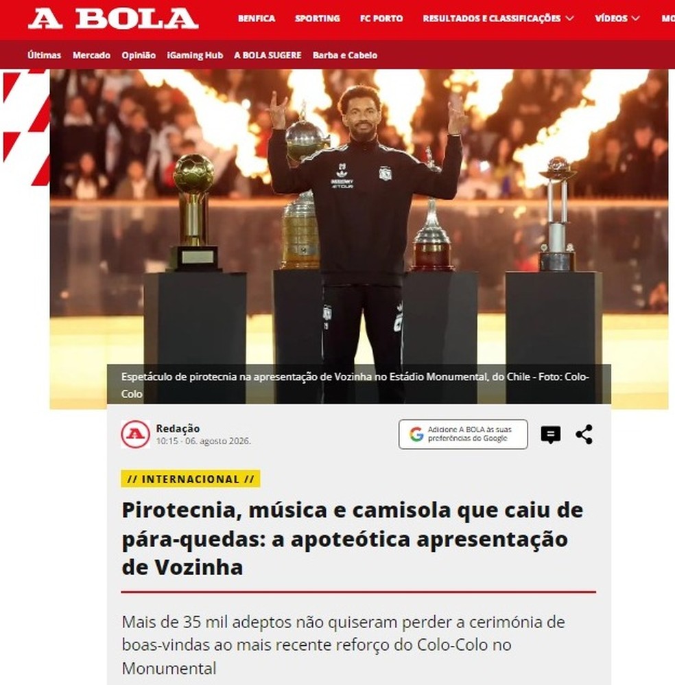 Imprensa internacional se impressiona com apresentação de Vozinha — Foto: Reprodução