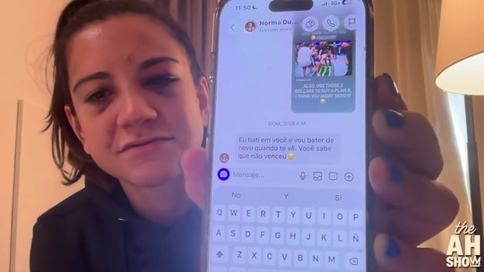 Ailín Pérez mostra mensagem de Norma Dumont: "Disse que vai me dar uma surra"