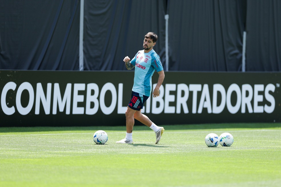 Arrascaeta, em treino do Flamengo antes da final da Libertadores  Foto: Divulgao: Gilvan de Souza/Flamengo