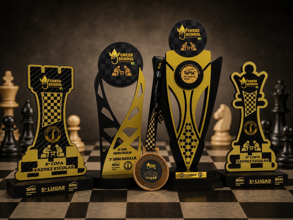 Troféus da 8ª Copa Xadrez Escolar