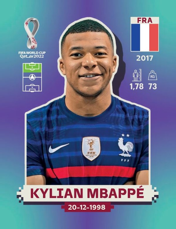 Figurinha Mbappé Gold - Copa do Mundo 2022