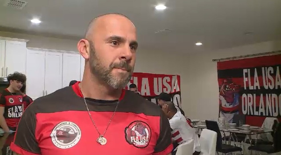 Peter, torcedor do Flamengo em Orlando — Foto: TV Globo