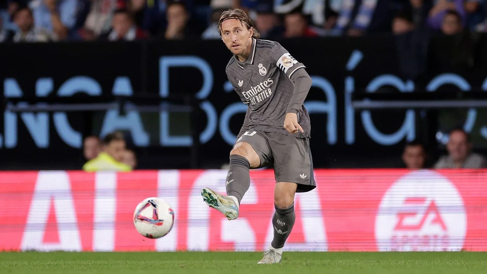 Modric deu a assistência para o gol de Vinicius Junior contra o Celta de Vigo — Foto: Divulgação / Real Madrid