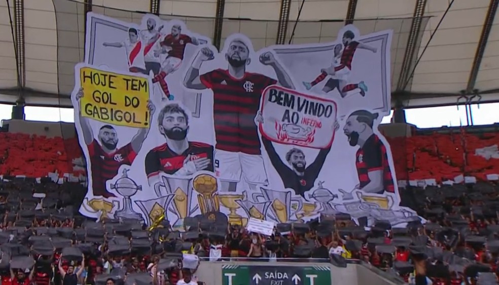 Mosaico para Gabigol em sua despedida do Flamengo — Foto: Reprodução / sportv