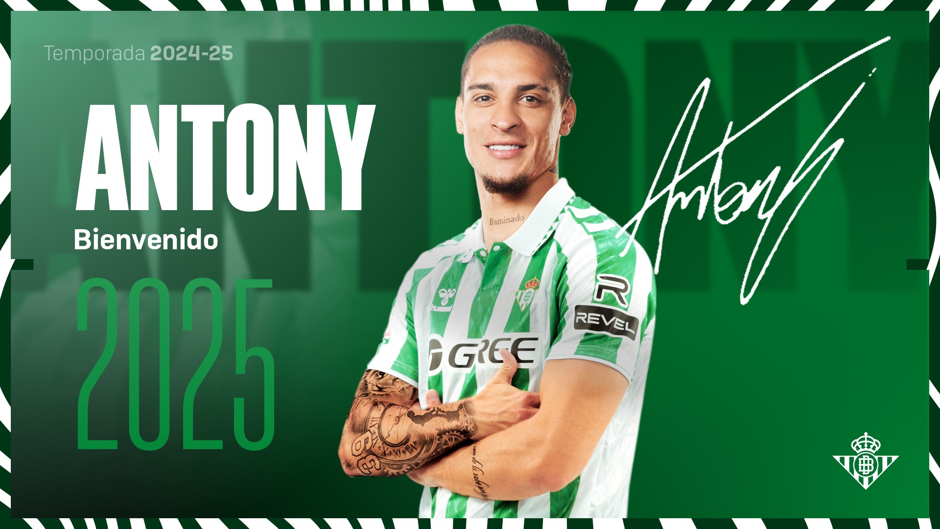 Betis anuncia a contratação do atacante Antony, por empréstimo
