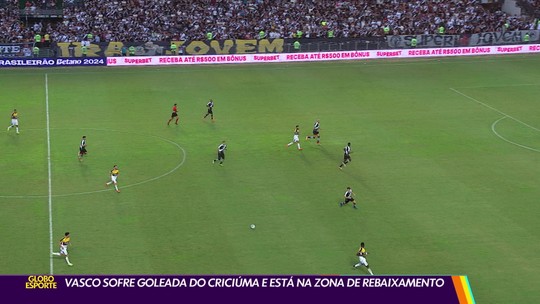Vasco sofre goleada do Criciúma e está na zona de rebaixamento - Programa: Globo Esporte RJ 