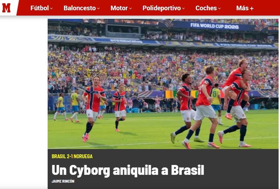 Capa de jornal Marca sobre a eliminação do Brasil