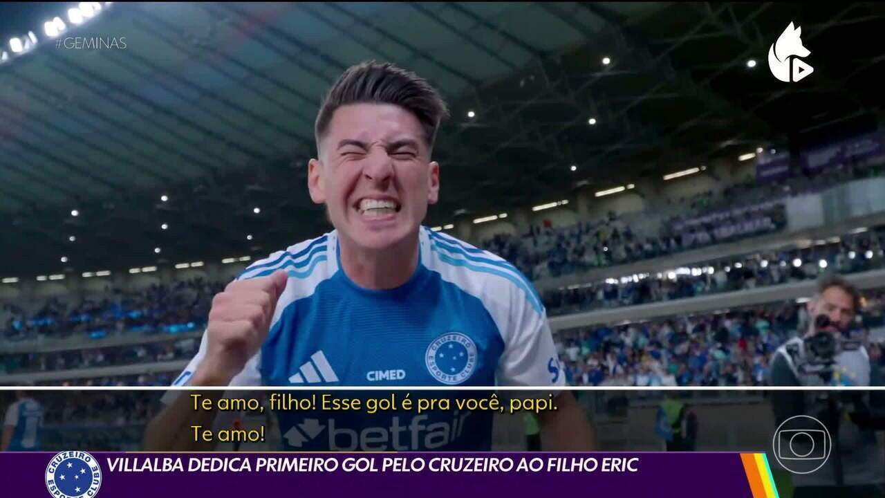 Zagueiro do Cruzeiro comemora primeiro gol e se emociona ao falar do filho