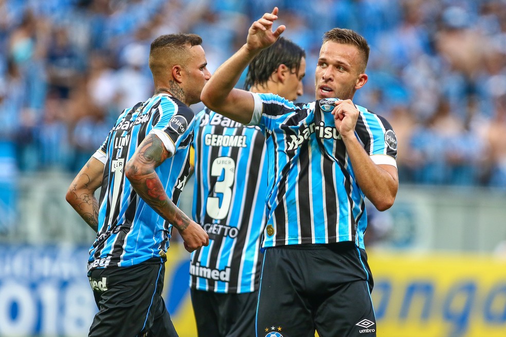 Arthur marcou gol no Gre-Nal 414 — Foto: Eduardo Deconto