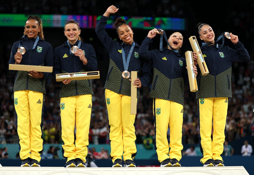 Brasil ganhou a medalha de bronze na ginástica — Foto: Naomi Baker/Getty Images