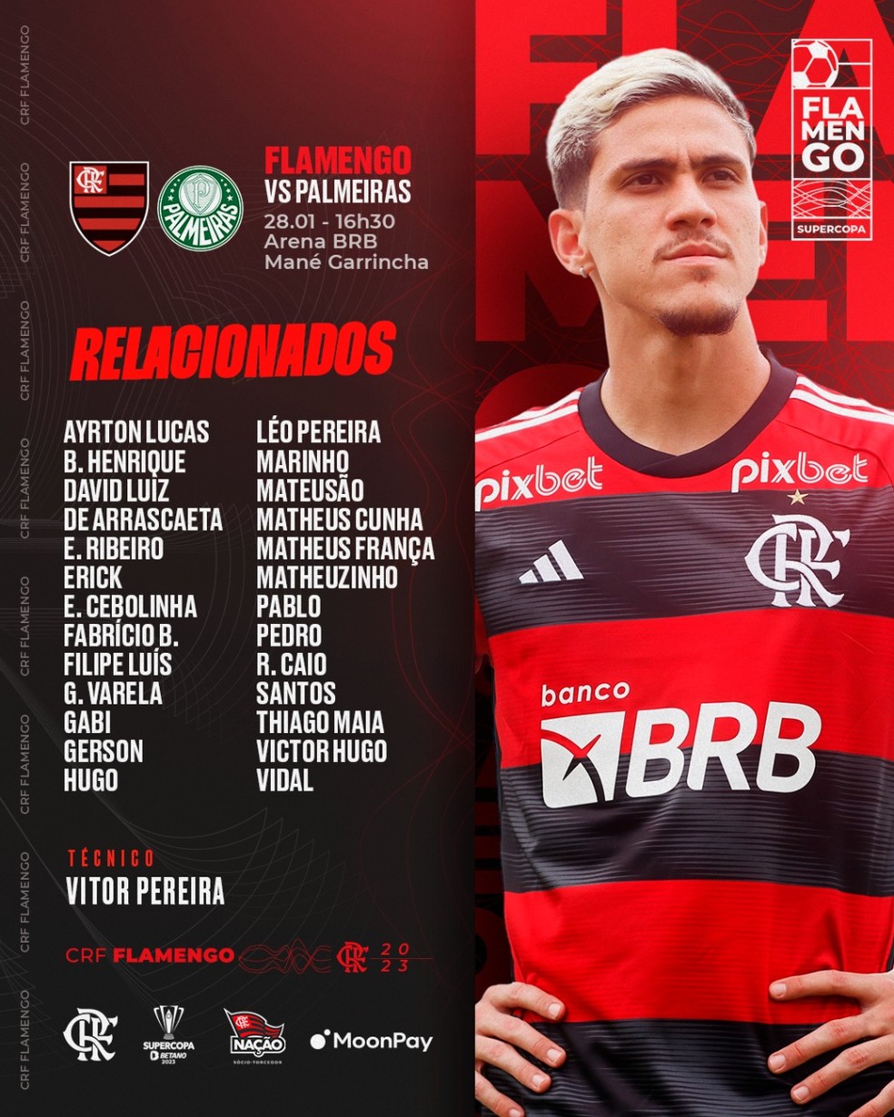Escalação do Flamengo para a Supercopa do Brasil, flamengo