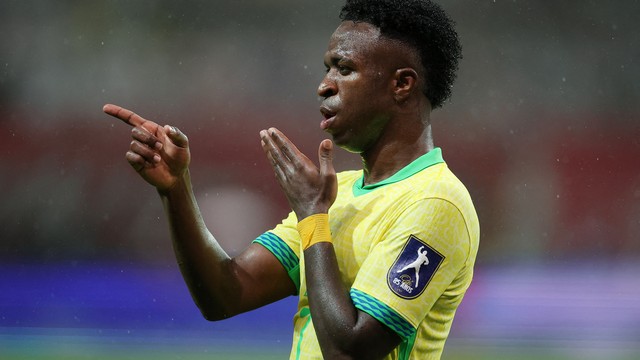 Vinicius Junior comemora gol do Brasil sobre a Coreia do Sul amistoso 2025
