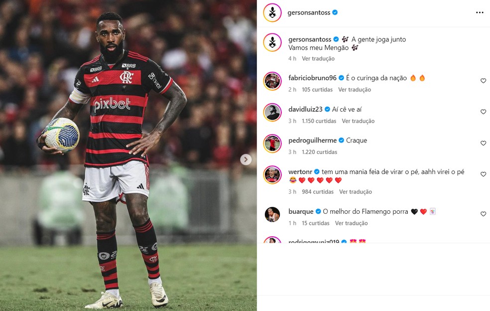 Gerson é Flamengo — Foto: Reprodução