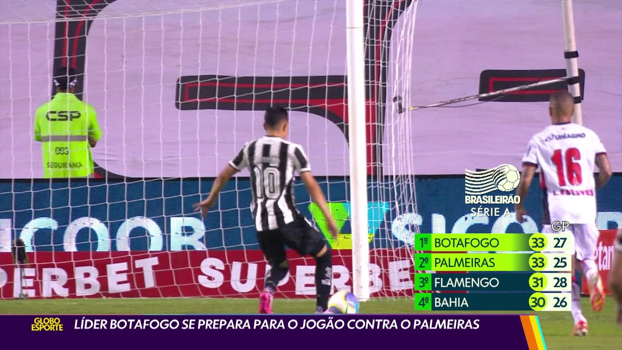 Líder Botafogo se prepara para o jogão contra o Palmeiras