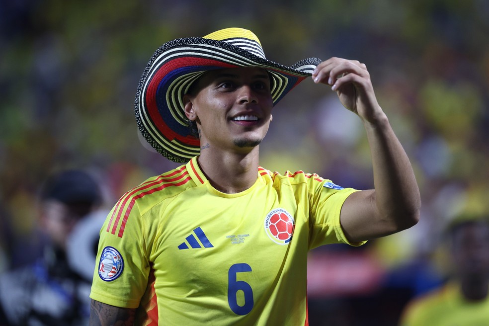 Richard Ríos é um dos destaques da Colômbia na Copa América — Foto: Jared C. Tilton/Getty Images